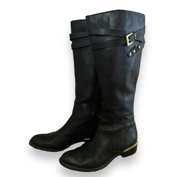 Franco Sarto Lea Celeste Black Leather Tall Riding Boots Size 7 #C3135L1001 - Picture 15 of 15